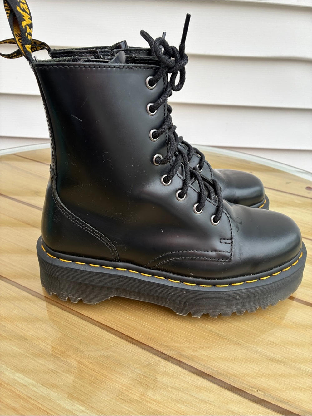 Doc Martin Black Platform Lace-Up platform Combat Boots -